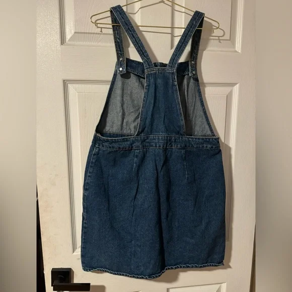 Denim button down overall dress - Picture 2 of 3